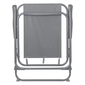 Harbour Housewares - Folding Metal Beach Chairs - Grey - Pack of 4