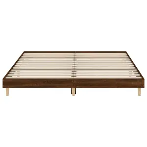 Berkfield Bed Frame Brown Oak 140x200 cm Engineered Wood