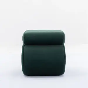 Velvet Ottoman fabric S-shape stool Wavy Pouf Green