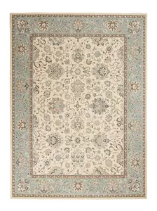 Ivory Aqua Luxurious Traditional Easy to clean Rug for Dining Room Bed Room and Living Room-229cm X 290cm