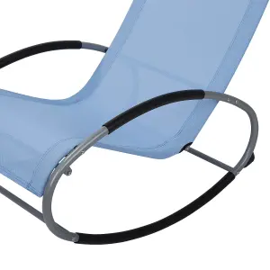 Beliani Modern Sun Lounger Fabric Blue CAMPO