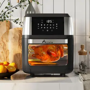 Alivio 12L Digital Air Fryer Oven 1800W, Multifunctional 12 Preset Programs, 5 Auxiliary Functions, 360 Degree Hot Air Circulation