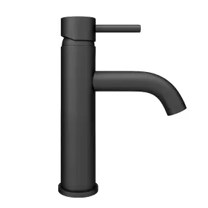 Nes Home Round Single Lever Bathroom Basin Mono Mixer Matte Black Tap Luxhaus