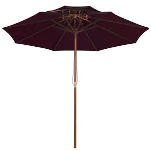 Berkfield Double Decker Parasol with Wooden Pole Bordeaux Red 270 cm