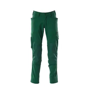 Mascot Accelerate Stretch Trousers with Kneepad Pockets - Green   (33.5) (Leg Length - Long)