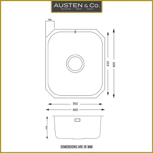 Austen & Co. Lucca Stainless Steel Undermount Single Bowl Kitchen Sink, Lifetime Guarantee, Easy To Clean, Fast & Free Delivery