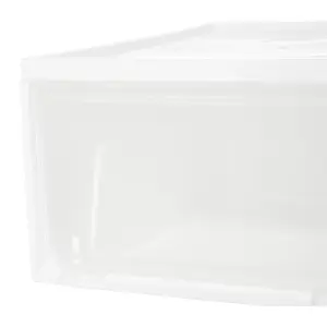 White 3 Pcs Stackable Plastic Shoe Storage Box