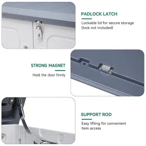 White Waterproof Resin Outdoor Garden Storage Box Lockable