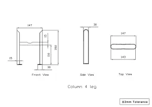 Right Radiators Pair of Anthracite Floor Mounting Feet for Cast Iron Tranditional 4 Column Radiator