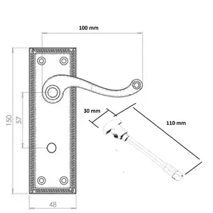 Stylish Georgian SATIN Door Handles Lever Latch Lock Roped Edge Door