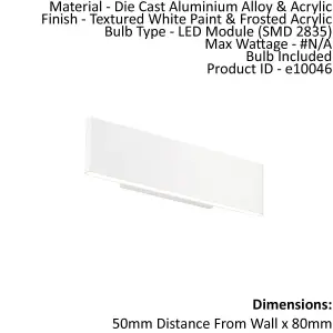 Wall Light Textured White Paint & Frosted Acrylic 2 x 5.5W LED Module