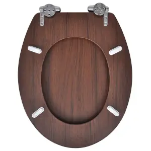 Toilet Seats with Soft Close Lids 2 pcs MDF Brown