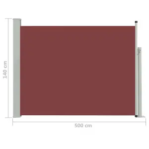 Berkfield Patio Retractable Side Awning 140x500 cm Brown