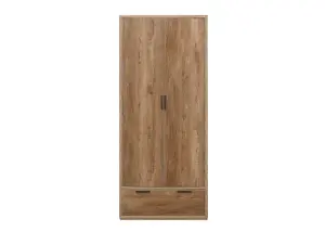 Birlea Stockwell 2 Door 1 Drawer Wardrobe Rustic Oak