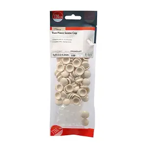 Timco - Two Piece Screw covers - Cream (Size To Fit 3.5 to 4.2 Screw - 100 Pieces)