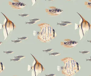 Bobbi Beck eco-friendly tropical fish wallpaper