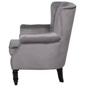 Wingback Chair SVEDALA Velvet Grey