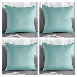 Nayelee Square Throw Pillow Cover (Set of 4) Light Cyan