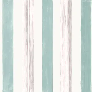 GoodHome Eulophia Green & pink Striped Textured Wallpaper