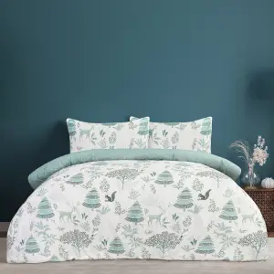 Smart Living Luxury Super Soft & Elegant Reversible Winter Woodland Duvet Cover with Pillowcase