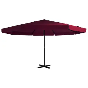 Berkfield Outdoor Parasol with Aluminium Pole 500 cm Bordeaux Red