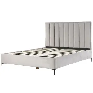 Velvet EU Super King Size Ottoman Bed Grey SEZANNE