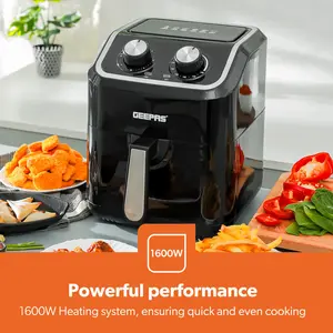 Geepas Vortex 5L Manual Air Fryer – Convection Air Fryer, 30 Minutes Timer