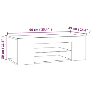 vidaXL TV Cabinet with LED Lights Sonoma Oak 90x39x30 cm