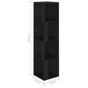 Berkfield Corner Cabinet Black 33x33x132 cm Engineered Wood