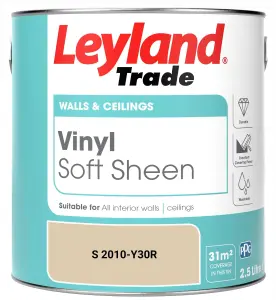 Leyland Trade Vinyl Soft Sheen Walls & Ceilings Emulsion Paint (S 2010-Y30R) - 2.5L