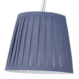 Lily Pleated Fabric & metal Navy 3 Lamp LED Ceiling light