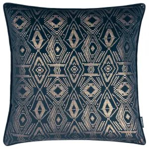 Paoletti Tayanna Metallic Velvet Piped Feather Filled Cushion