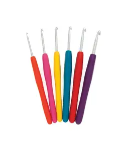 Crochet Hook Set: Soft-Grip Rubber Handles: Set of 6