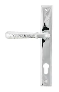 From The Anvil Polished Chrome Hammered Newbury Slimline Espag. Lock Set