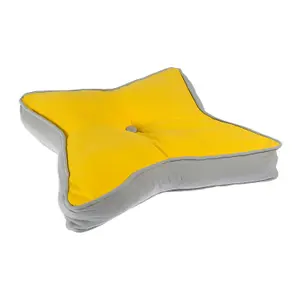 Homescapes Yellow and Grey Star Floor Cushion