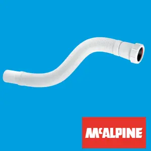 McAlpine Flexible Basin Waste Trap Connector Universal x Plain Spigot 32mm fw2