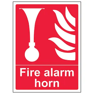 Fire Alarm Horn Equipment Safety Sign - Adhesive Vinyl 300x400mm (x3)