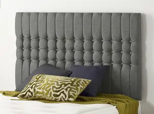 Somnior Galaxy Linen Grey Divan Base With Headboard - King