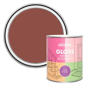 Rust-Oleum Fire Brick Gloss Interior Wood Paint 750ml