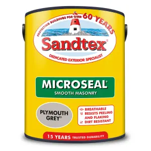 Sandtex Ultra smooth Plymouth grey Masonry paint, 5L