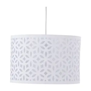 First Choice Lighting White Laser Cut 30cm Pendant Lightshade