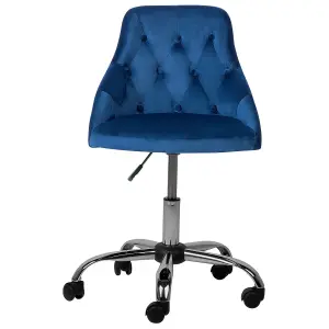 Desk Chair Velvet Navy Blue PARRISH