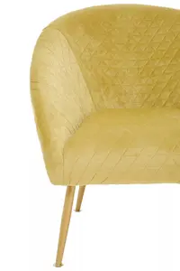 Interiors by Premier Gold Occasional Chair, Luxury Gold Velvet Occasional Chair, Comfortable, Stylish, and Functional Gold Chair