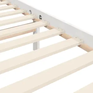 Berkfield Bed Frame with Headboard White Super King Size Solid Wood