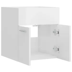 Berkfield Sink Cabinet High Gloss White 41x38.5x46 cm Engineered Wood