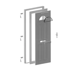 Fortia Lorne Clear Glazed Anthracite LH External Front Door set, (H)2085mm (W)920mm