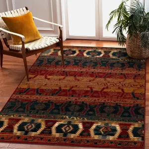 Wool carpet OMEGA TAPAS ethnic, light ruby 200x300 cm