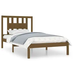 Berkfield Bed Frame Honey Brown Solid Wood Pine 100x200 cm