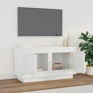 Berkfield TV Cabinet High Gloss White 80x35x45 cm Engineered Wood