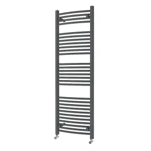 Right Radiators 1500x500 mm Bathroom Curved Heated Towel Rail Radiator Warmer Ladder Anthracite